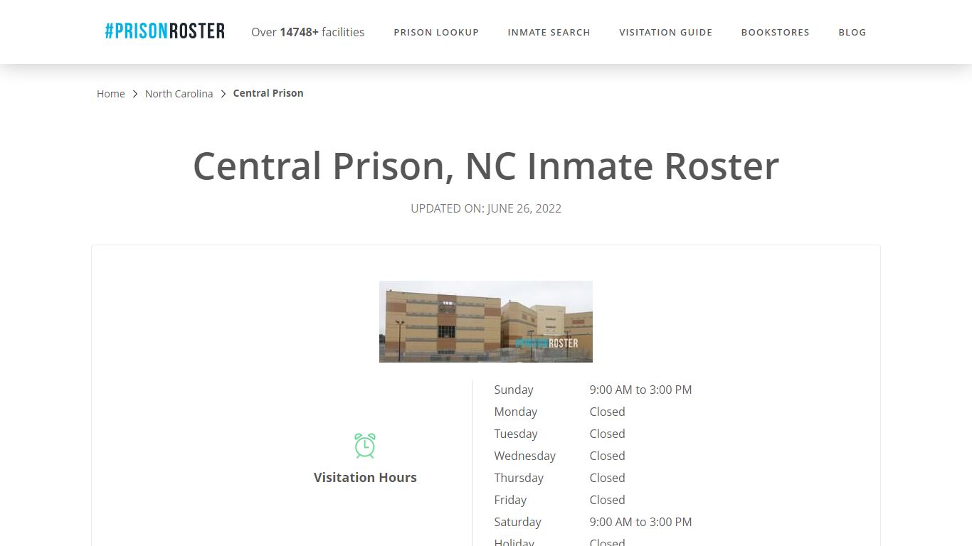 Central Prison, NC Inmate Roster - Inmate Locator